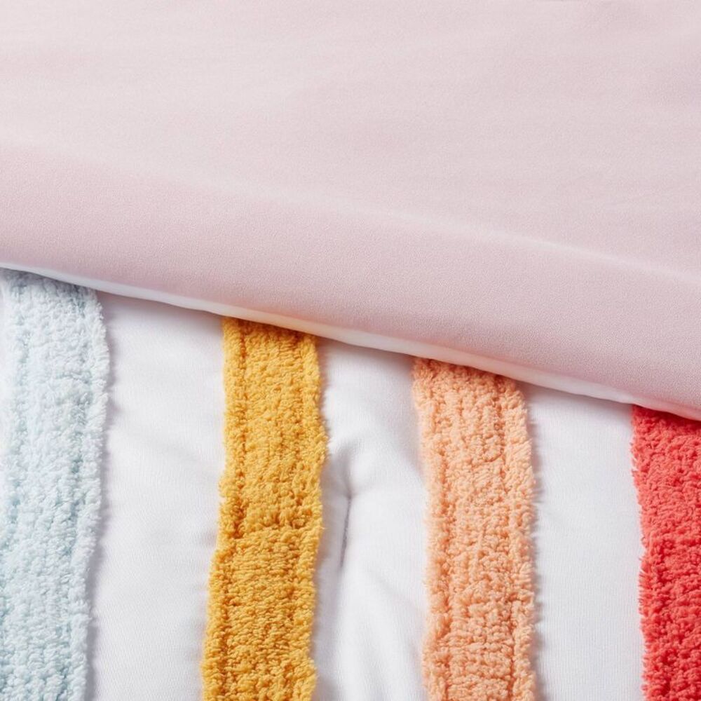 Full/Queen Kids' Comforter Set Placed Rainbow - Pillowfort: Girls Bedding R - Picture 3 of 4